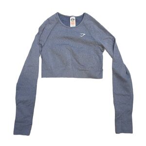Gymshark Cropped Fitted Long Sleeve Top Medium Cornflower Blue